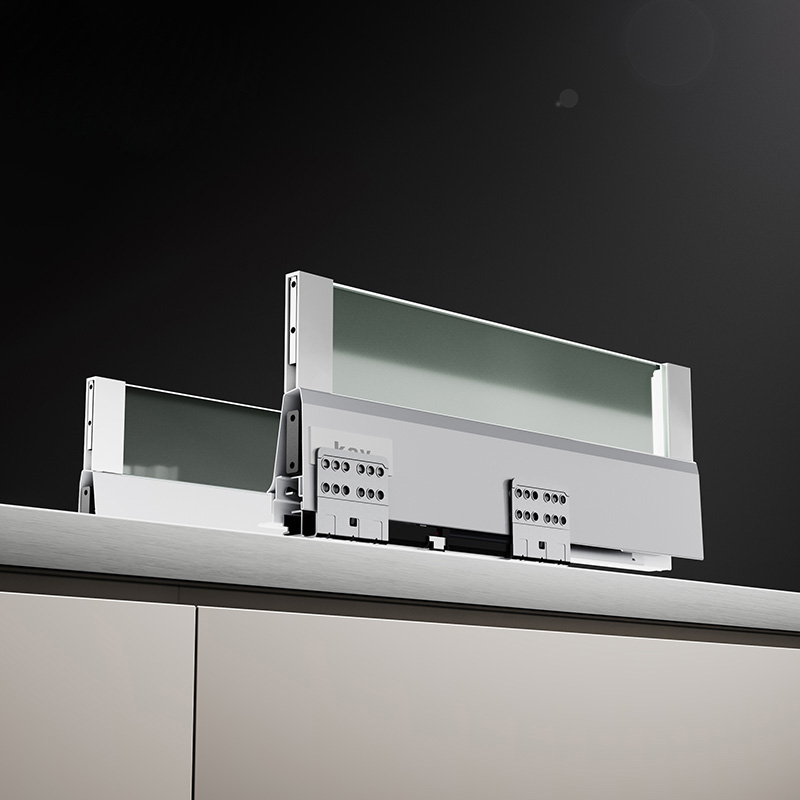 E660H05 Cabinet Rail Soft Close Slides Drawer Box Sliding System Slim Box