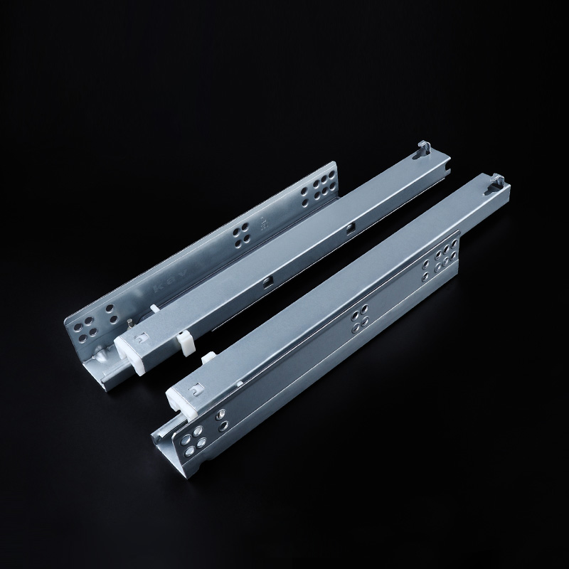 663BTHA Three-section hidden soft close slide rail with adjustment pins