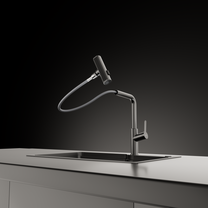 FD1977G-1 Newest Design High-End 304 Stainless Steel Waterfall Pull Out Basin Ki