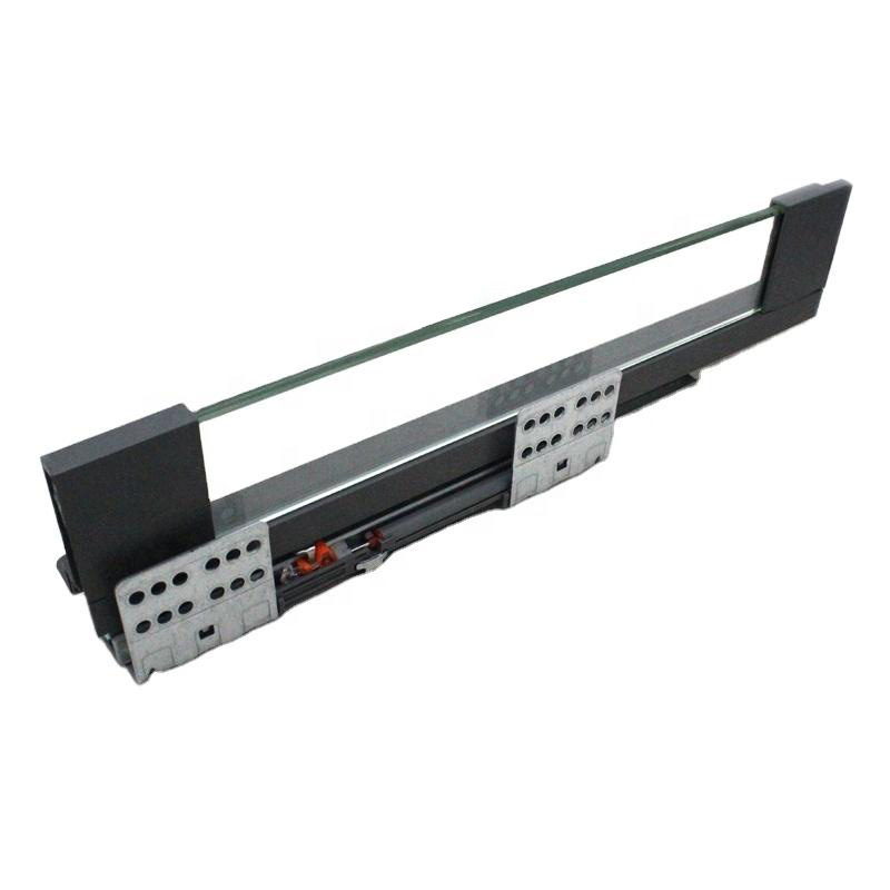 E660H07-151 Transparent Glass Sided Panel Slim Soft Close Drawer System Slim Dou
