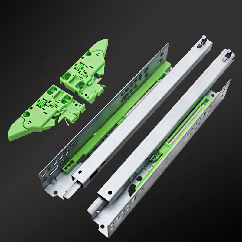 662BLHI-3DS kav 3D Adjustable Single Extension Clip Drawer Slide Rail Soft Closi