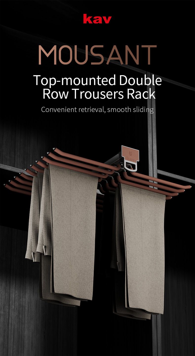 Top Mounted Double Row Pants Rack